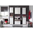 Waschbeckenunterschrank Weiß Hochglanz/braun - Dunkelbraun/Alufarben, KONVENTIONELL, Holzwerkstoff/Kunststoff (66/59/40cm) - premium living