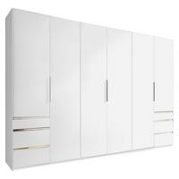 Drehtürenschrank Level 36A ca. 300x216x58 cm Alpinweiß - Chromfarben/Weiß, MODERN, Holzwerkstoff/Metall (300/216/58cm) - MID.YOU