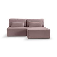 Ecksofa Amsterix Altrosa Schlaffunktion - Altrosa/Schwarz, Basics, Holz/Kunststoff (213/158cm) - MID.YOU