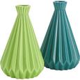Vase Livia in Grün aus Keramik - Dunkelgrün/Hellgrün, Keramik (9,5/15cm) - MÖMAX modern living