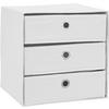 MINIBYRÅ MONA 3 -SB- - vit, Modern, metall/textil (32/31,5/32cm) - Mömax