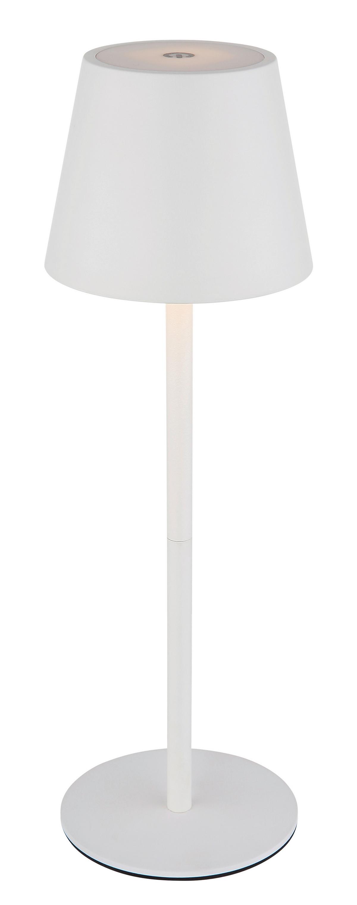 AKKU-TISCHLEUCHTE 58488W VERSCHLUSSLICHT - Weiss, Design, Kunststoff/Metall (10,6/36cm) - Globo