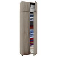 Večnamenska Omara Vandol I, Hrast - srebrne barve/črna, Moderno, umetna masa/leseni material (70/218/39cm) - MID.YOU