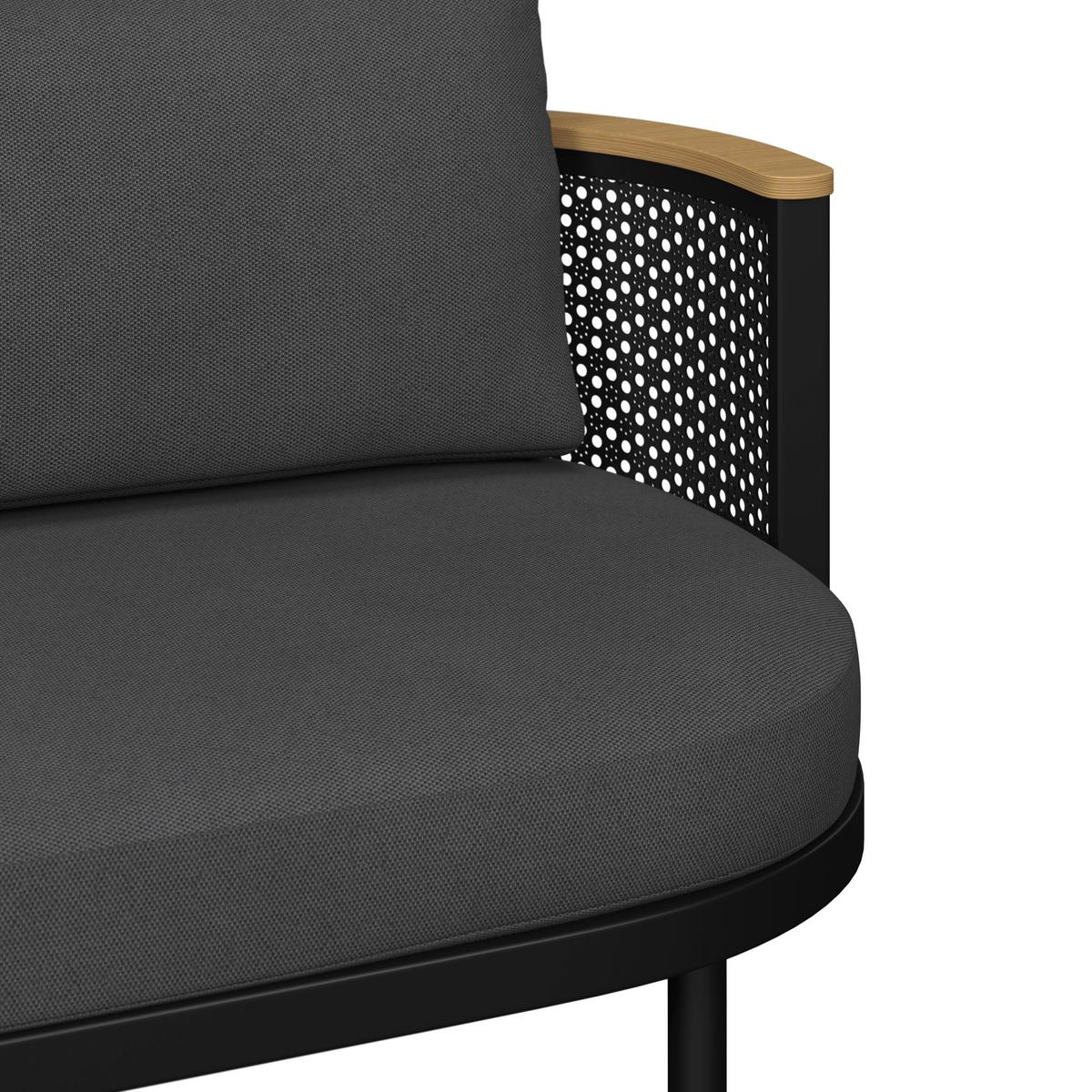 Garnitură grădină Lissa - gri închis/culoare lemn păr, Modern, plastic/metal - Bessagi Garden