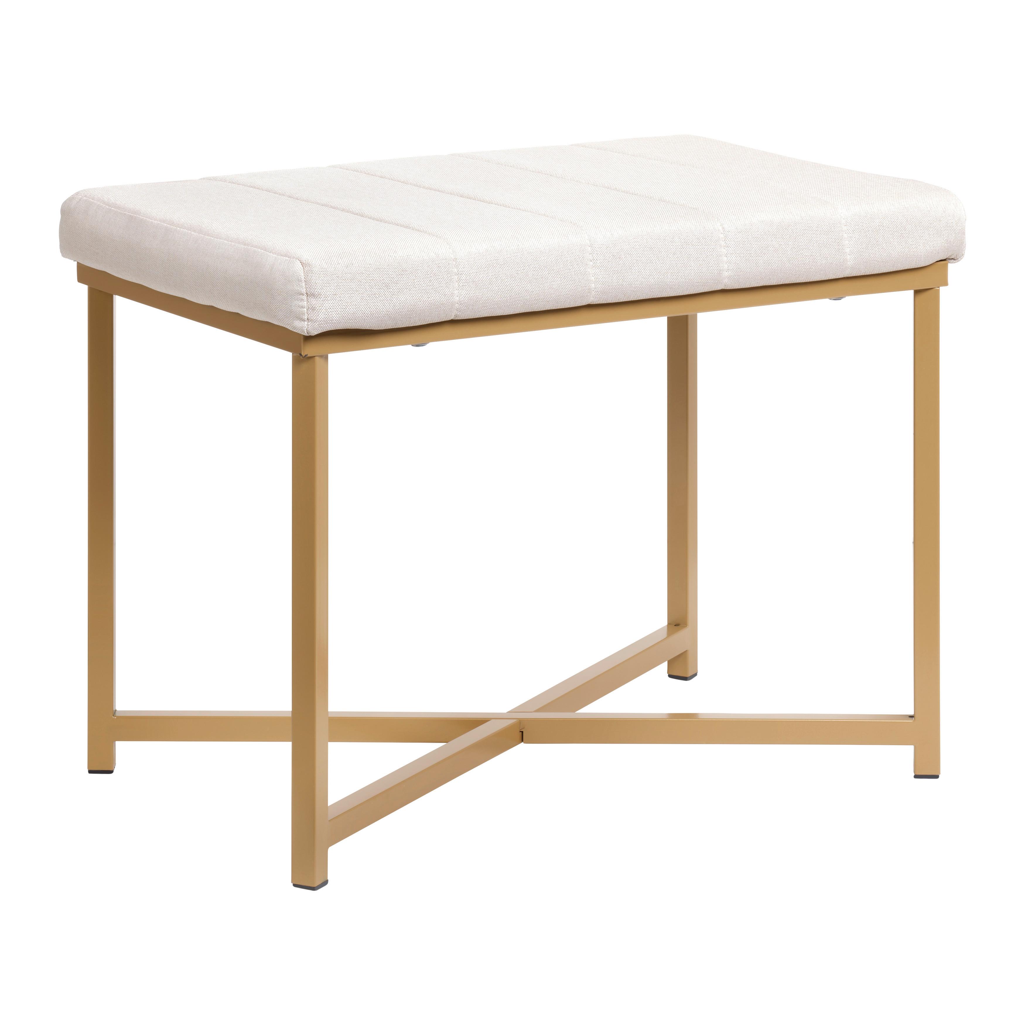 Sitzbank Leo Goldfarben/Beige - Beige/Goldfarben, MODERN, Holzwerkstoff/Textil (58/47/38cm) - Mömax