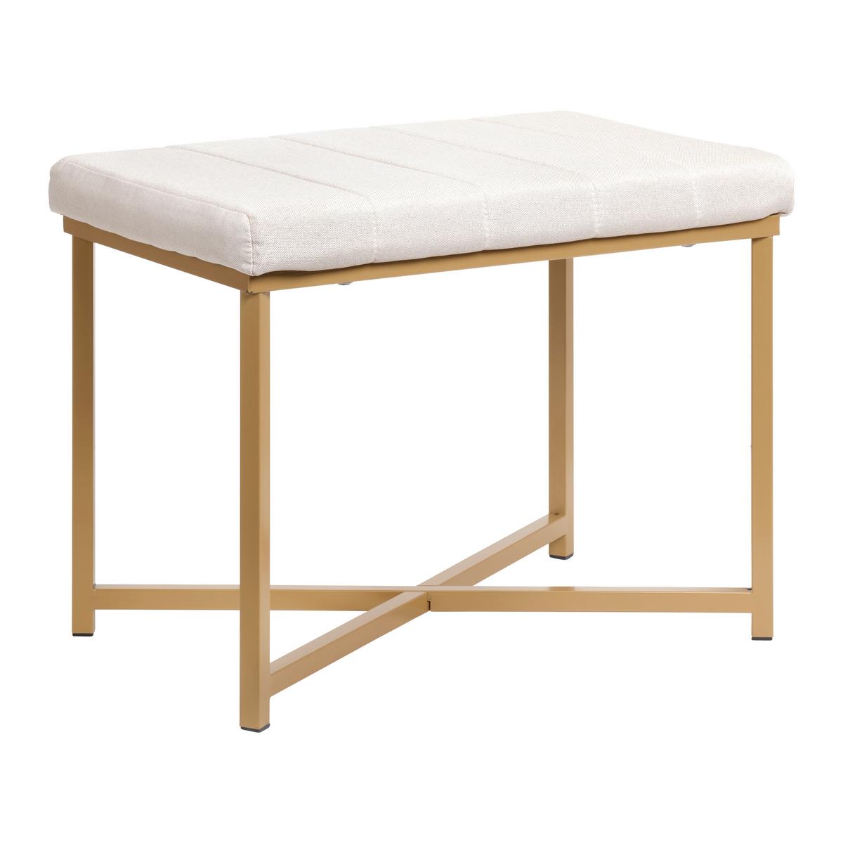 Sitzbank Leo Goldfarben/Beige - Beige/Goldfarben, Modern, Holzwerkstoff/Textil (58/47/38cm) - Mömax