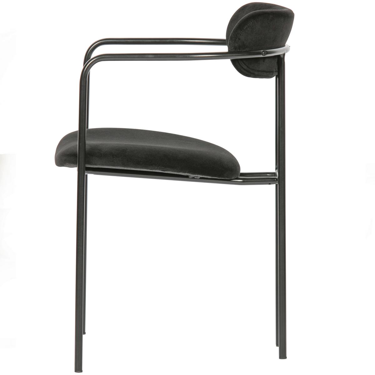 Armlehnstuhl-Set Ivy Schwarz B: 52cm - Schwarz, MODERN, Textil/Metall (52/74/50cm) - Livetastic