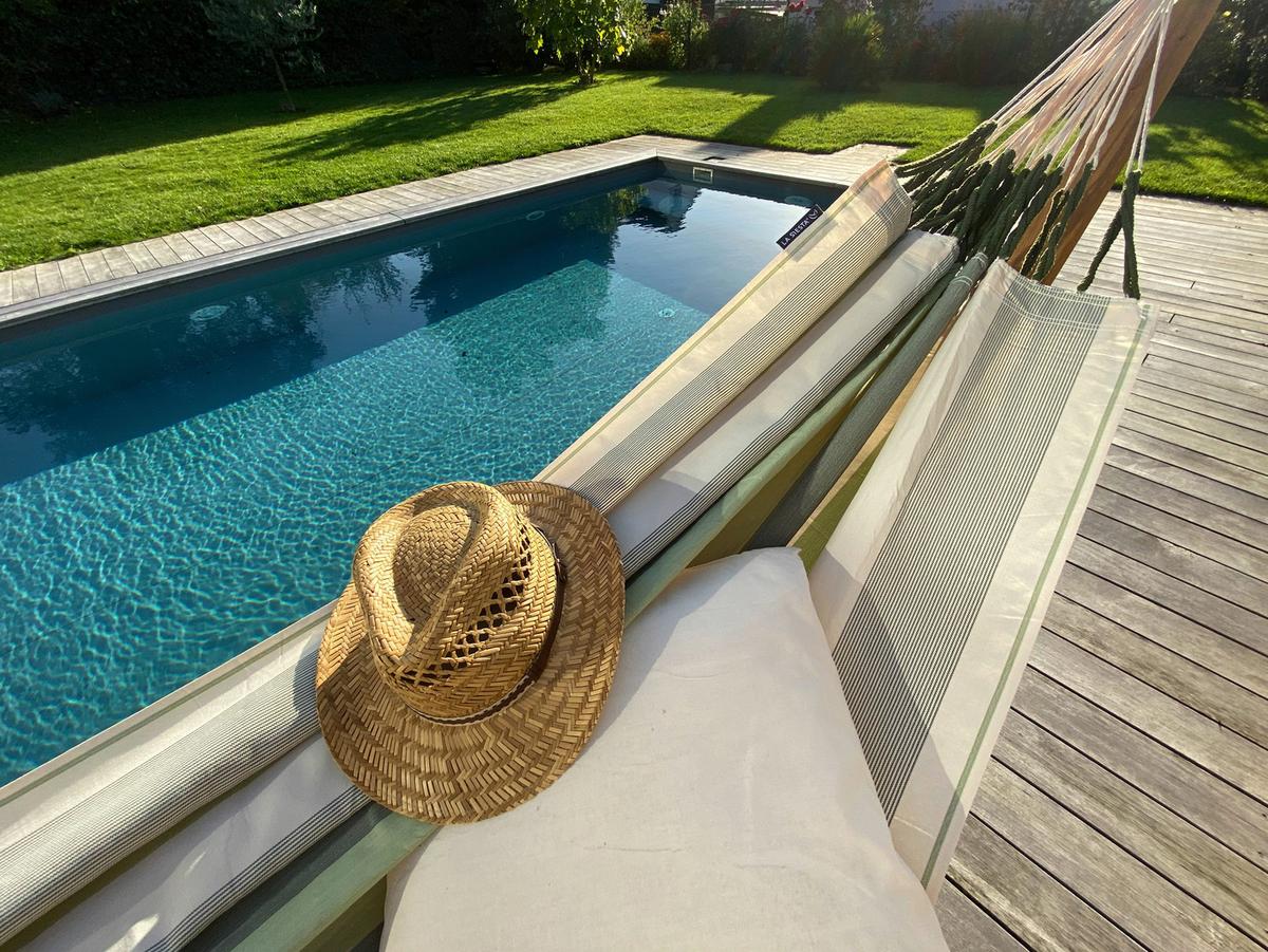 Hängematte Classic Double Hammock Outdoor Weiß/Grün - Weiß/Hellgrün, KONVENTIONELL, Textil (160/350cm) - La Siesta