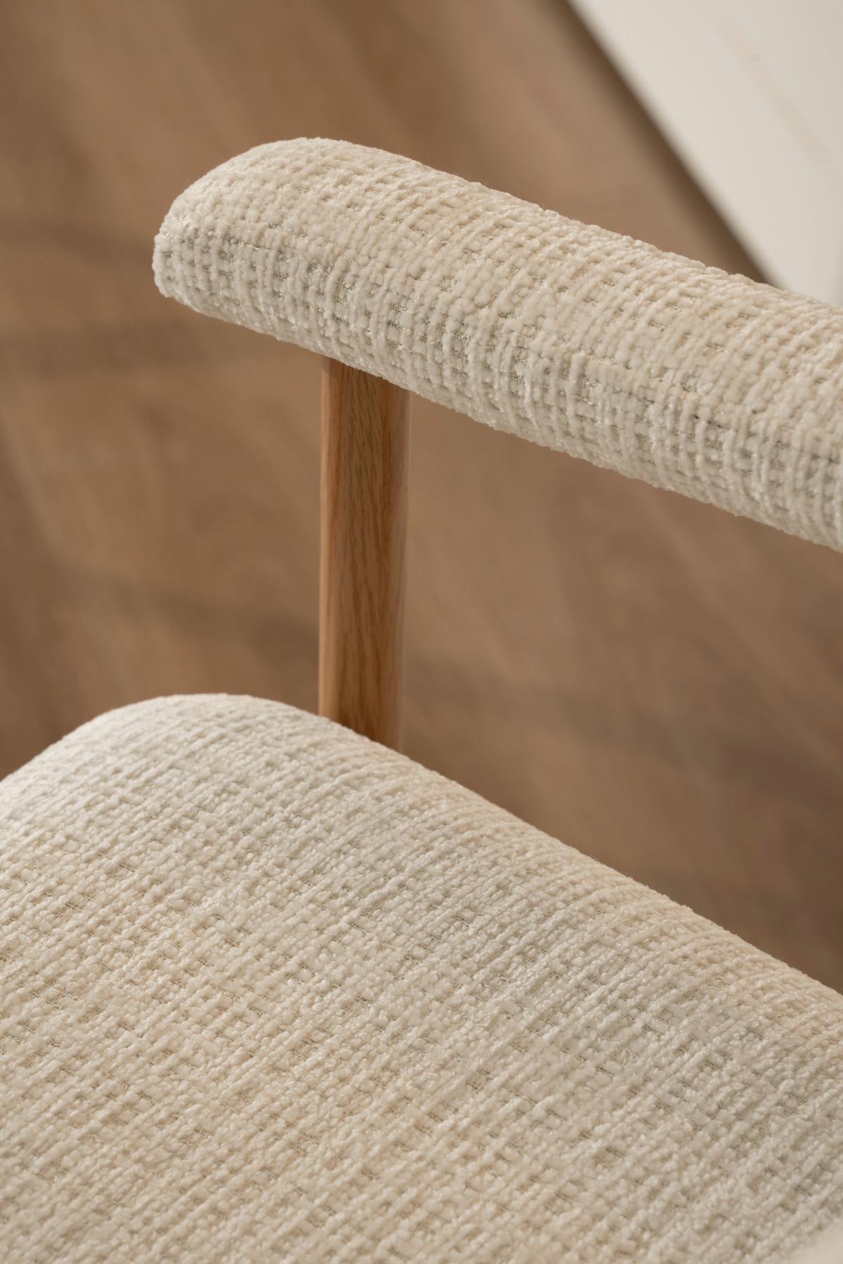 Barhocker Silke Eichefarben/Beige - Eichefarben/Beige, MODERN, Holz/Textil (56/94/54cm) - Mömax