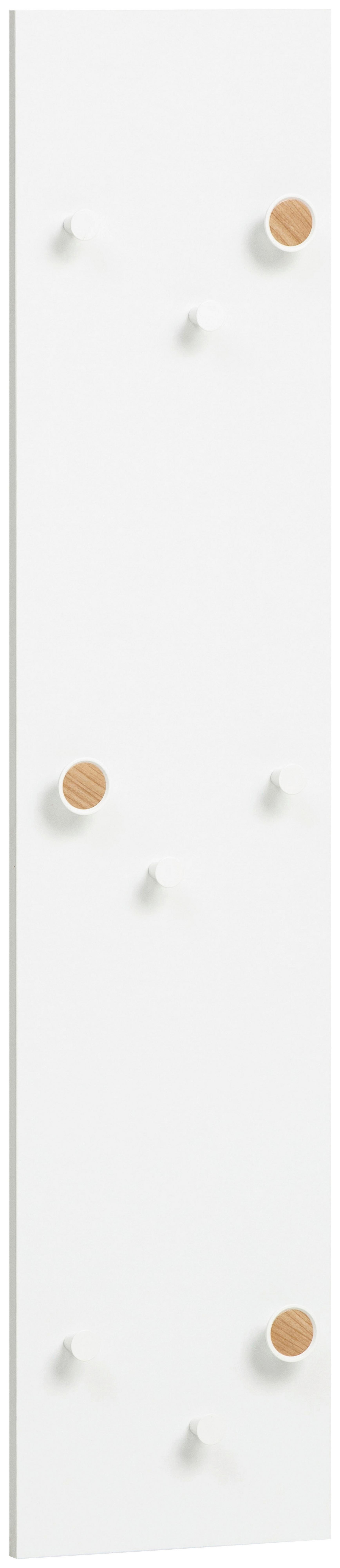 Garderobni Panel Bjarne, Bela - bela, Design, leseni material (24,5/109/2,6cm) - MID.YOU