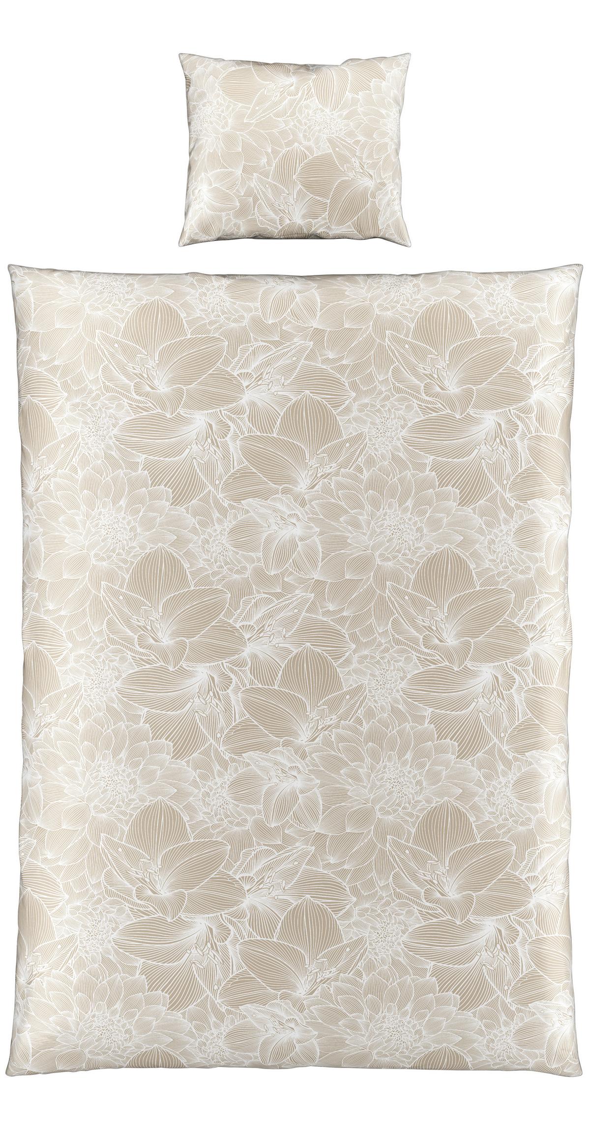 BETTWÄSCHESET LARISSA - Beige, Konventionell, Textil (160/210cm) - Premium Living