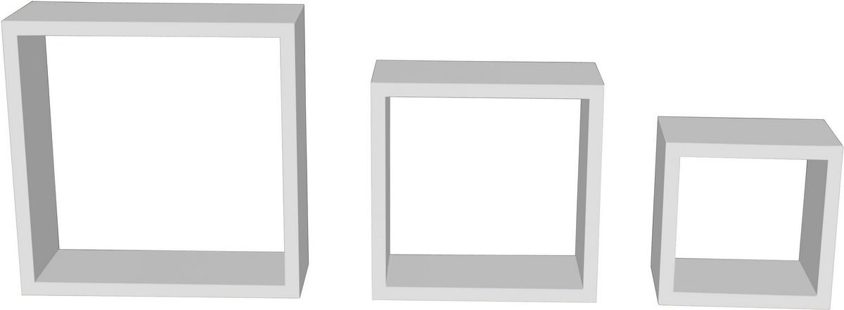 Falipolc 3 Részes Szett Fehér Simple - fehér, Modern, műanyag/faalapú anyag (30-27-24/30-27-24/12cm) - Best Price
