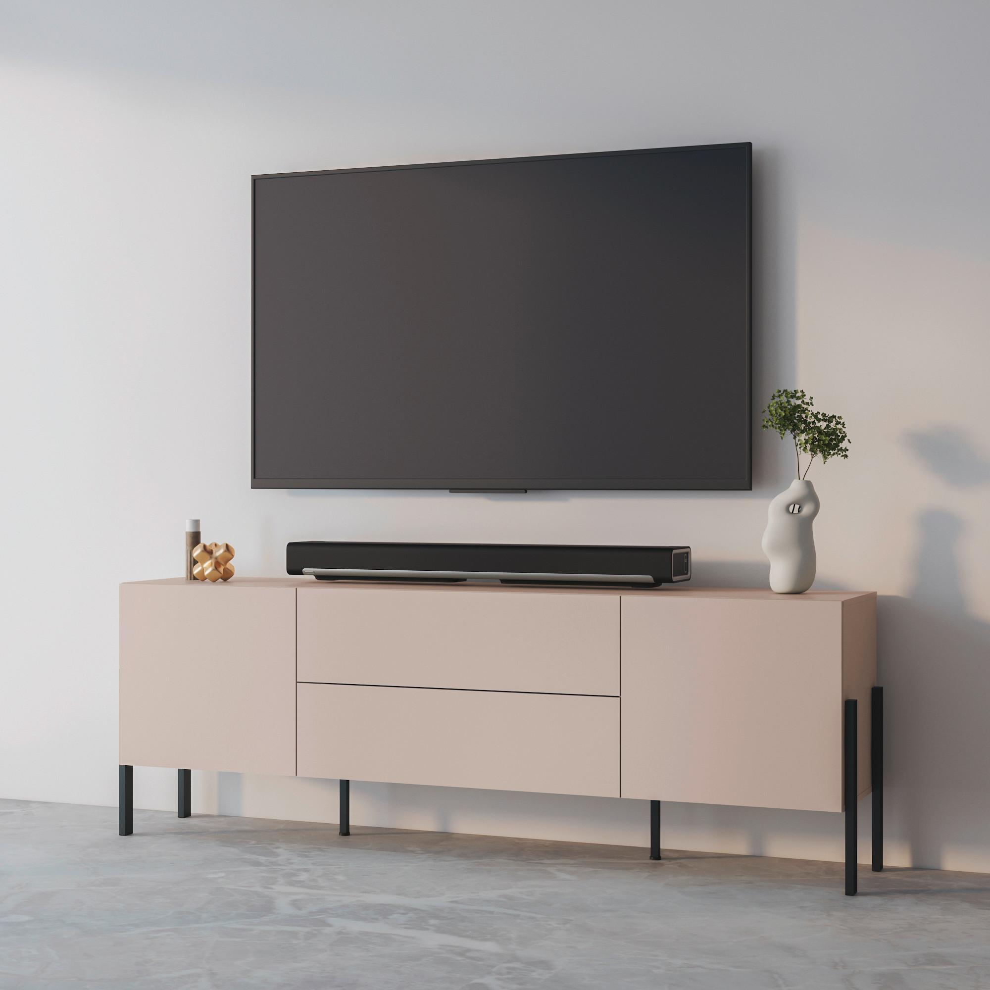 Tv Szekrény Jukon - kasmír, Modern, faalapú anyag (204/70/40cm)