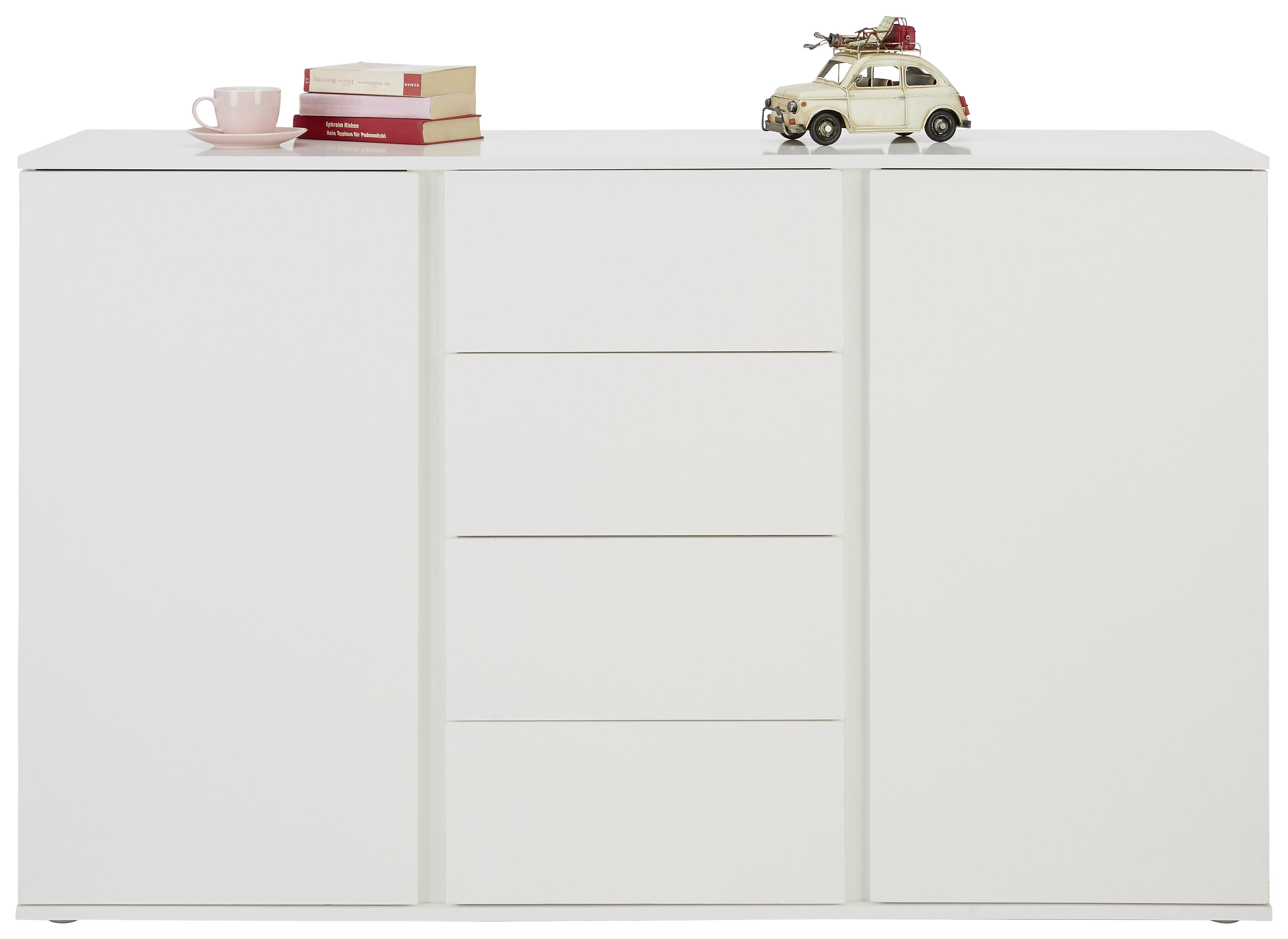 Sideboard in Weiß - Weiß/Grau, MODERN, Holzwerkstoff/Kunststoff (150/95/43cm) - Modern Living