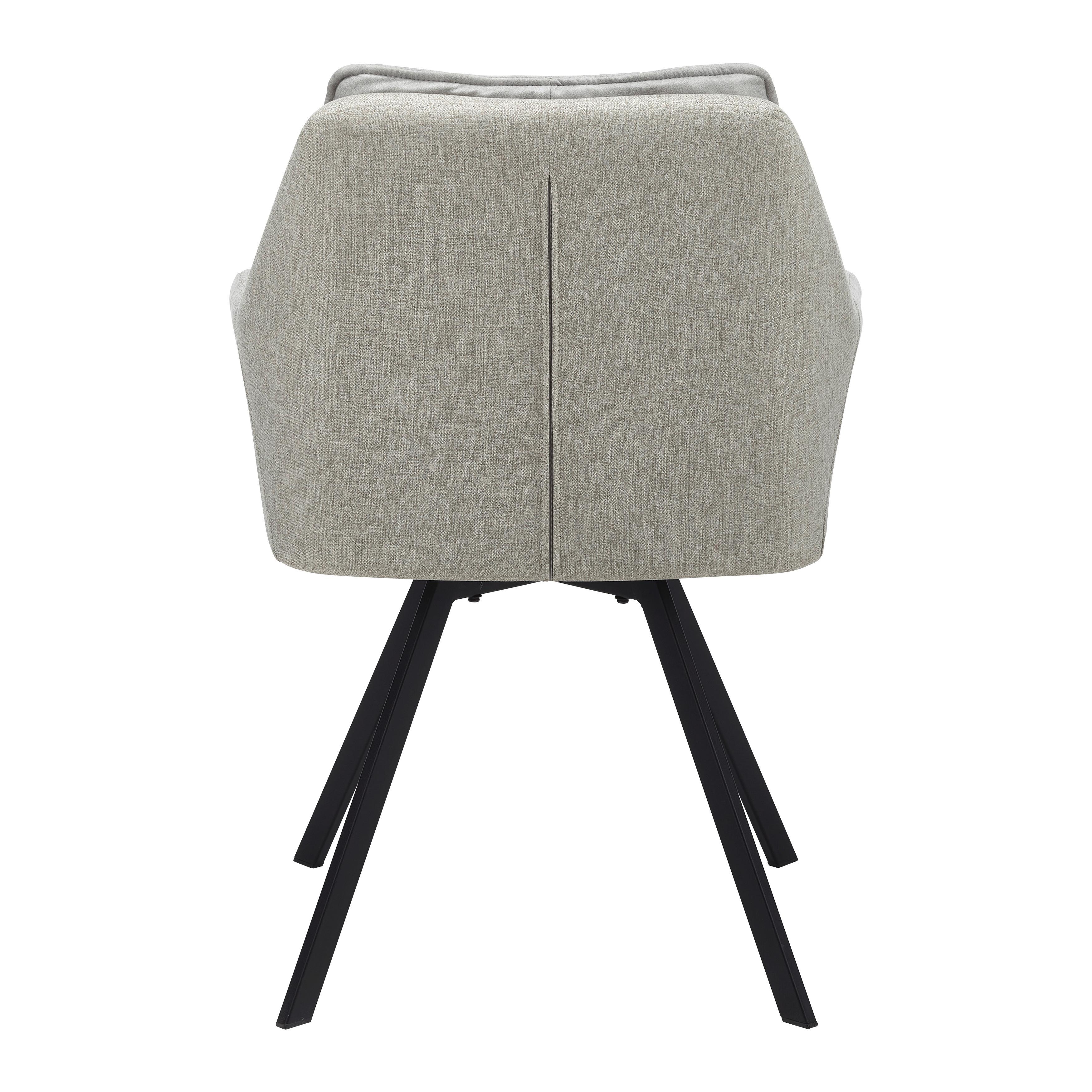 STOL MED ARMSTÖD BILLY - beige/svart, Modern, metall/trä (62/85/62cm) - Bessagi Home