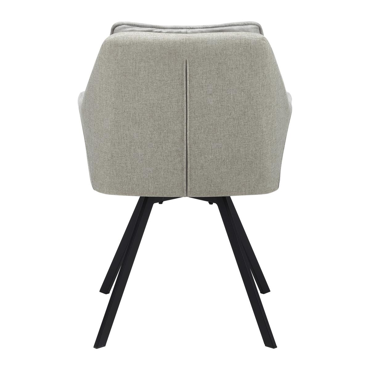 Naslanjač Billy, Bež, Vrtljiv - črna/bež, Moderno, kovina/tekstil (62/85/62cm) - Bessagi Home