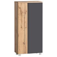 Midischrank Varese ca. 65x130 cm Grau/Eiche - Eiche Wotan/Grau, MODERN, Holzwerkstoff (65/130/35cm) - Held