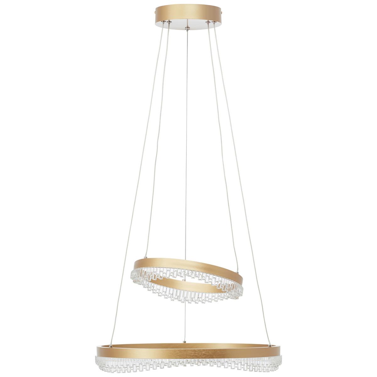 LED-Hängeleuchte Aurora Goldfarben max. 36 Watt - Goldfarben, Design, Kunststoff/Metall (50/150cm) - Brilliant