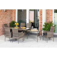 Vrtna Garnitura Sevilla, 7-Delno, Rjava, Blazine - rjava, Moderno, kovina/umetna masa - Gardenson