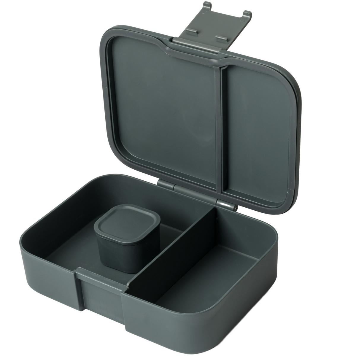 PUDEŁKO NA LUNCH PLA1054-2 - szary, Basics, tworzywo sztuczne/materiały naturalne (21,6/16,4/5,7cm) - Homeware Profession.