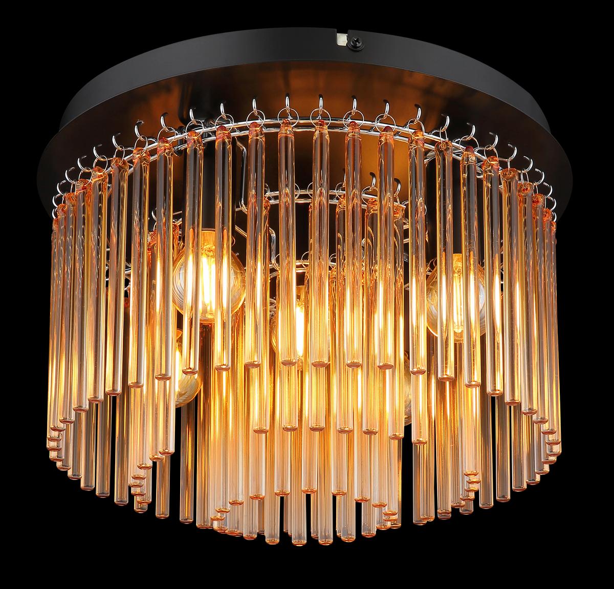 DECKENLEUCHTE 15698DA GORLEY - Klar/Chromfarben, Lifestyle, Glas/Metall (32/23cm) - Globo