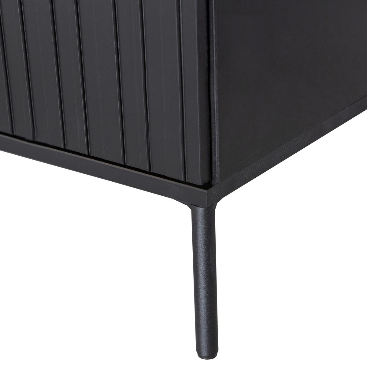 Lowboard Gravure Schwarz B: 100cm - Schwarz, Design, Holz/Metall (100/56/44cm) - Livetastic