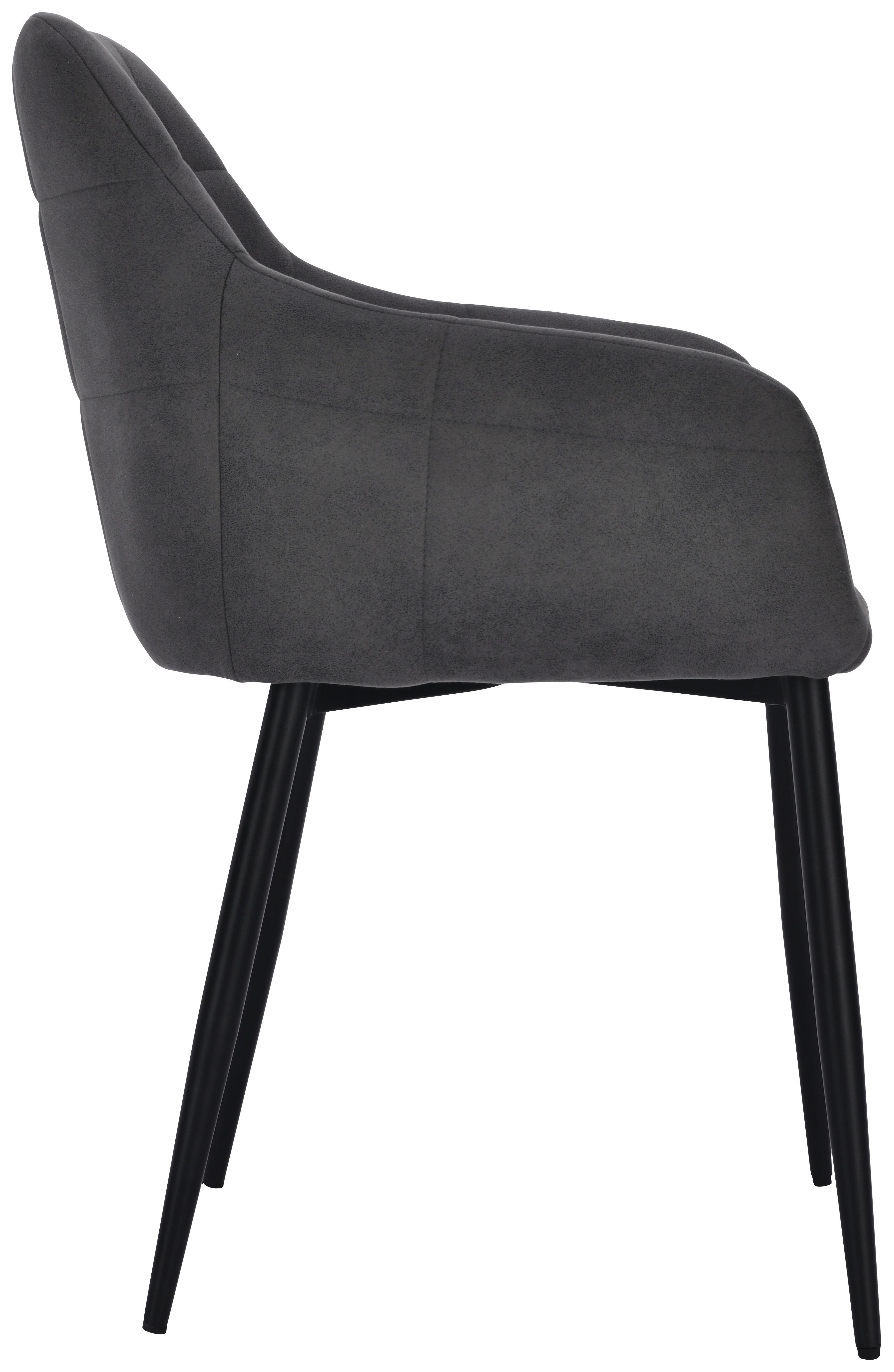 STOL MED ARMSTÖD NINO 2 - grå/svart, Modern, metall/trä (56/83/56cm) - Mömax