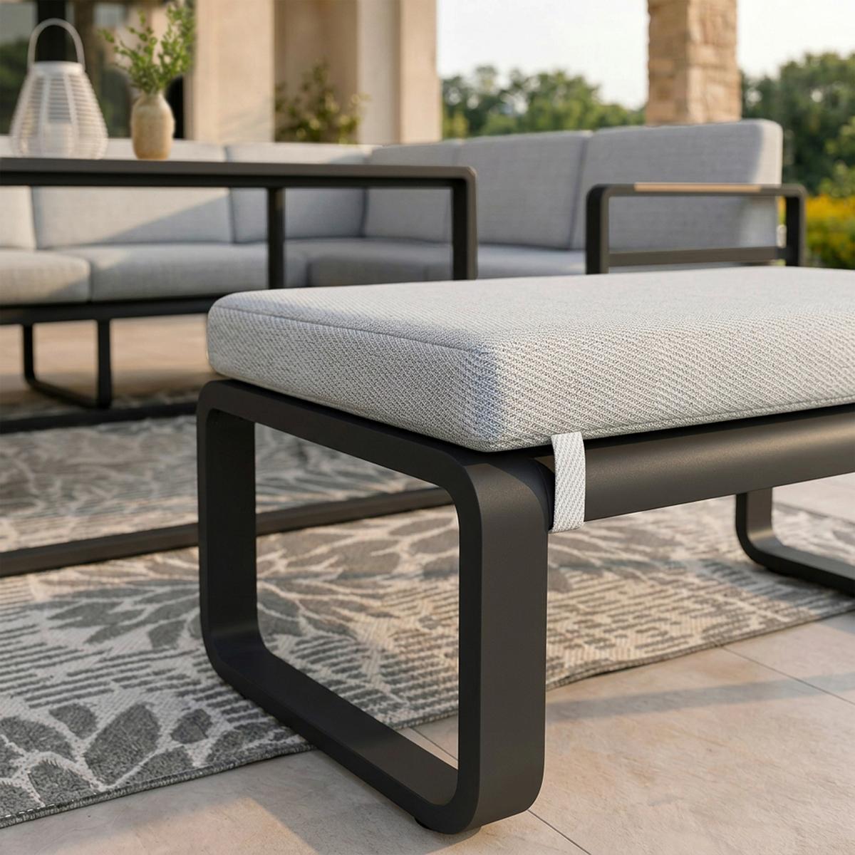 Vrtna Garnitura Aruba - boje drva kruške/svijetlo siva, Moderno, metal/tekstil - Bessagi Garden