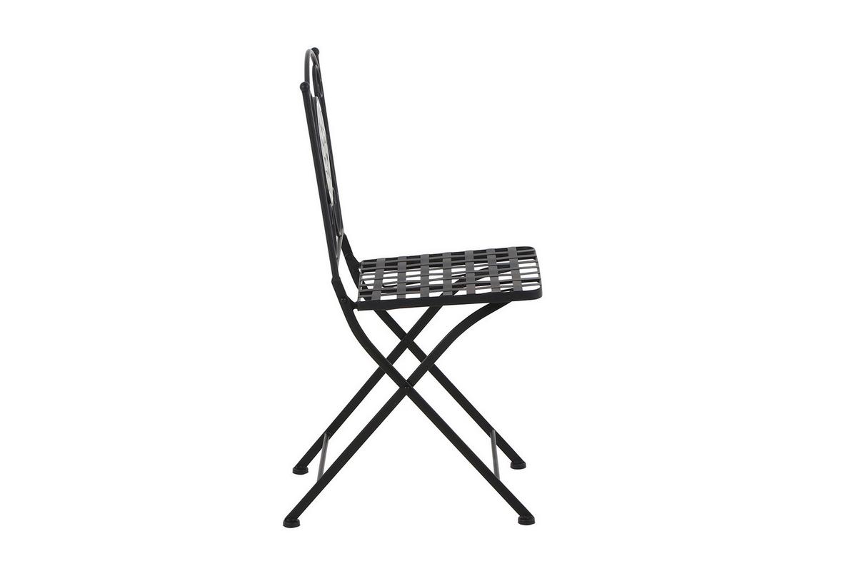 Gartenklappstuhl Mosaik ca. 39x88,5x49,5 cm Schwarz - Schwarz, KONVENTIONELL, Keramik/Metall (39/88,5/49,5cm) - Siena Garden