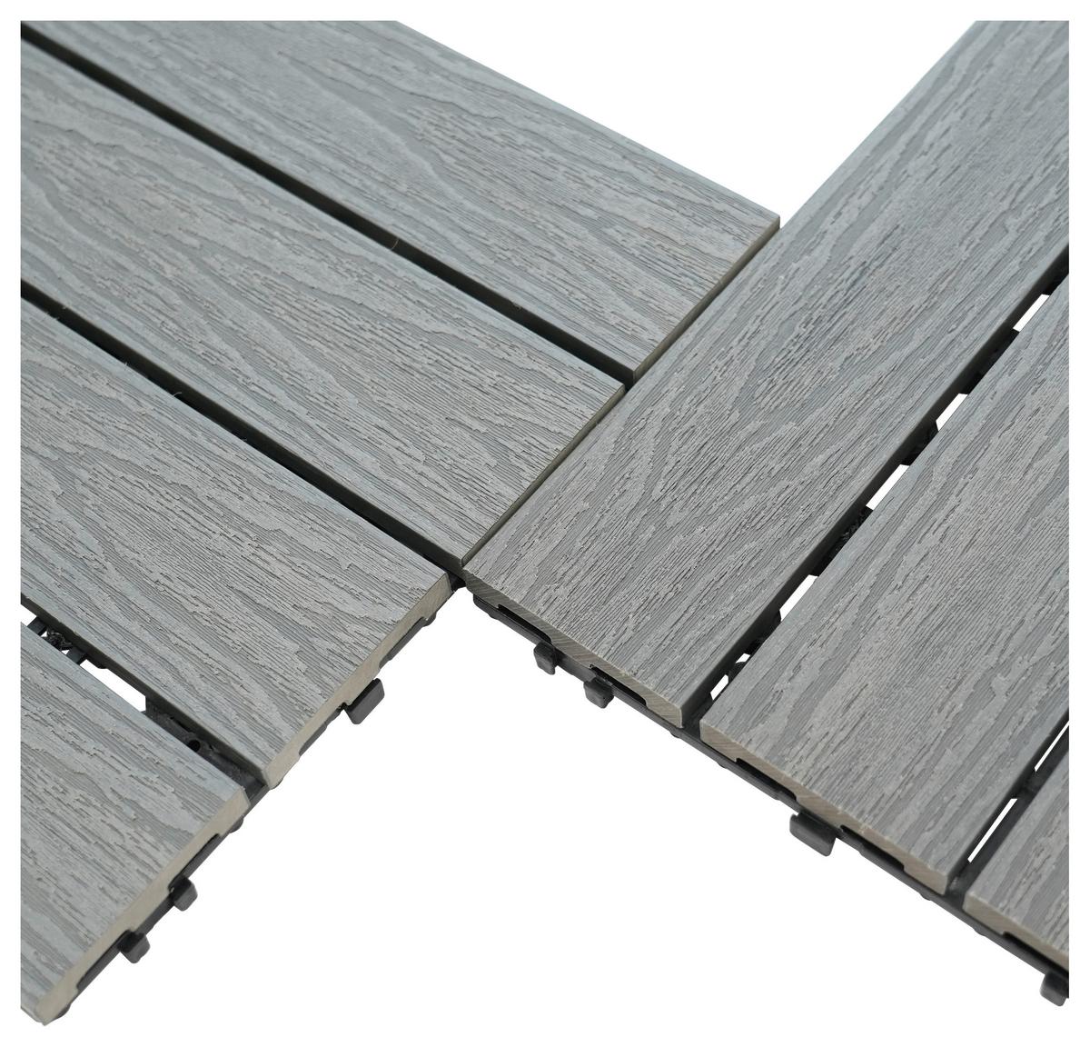 PŁYTKA TARASOWA PREMIUM 11ER SET - szary, materiał drewnopochodny (30/30/2,1cm) - Ambia Garden
