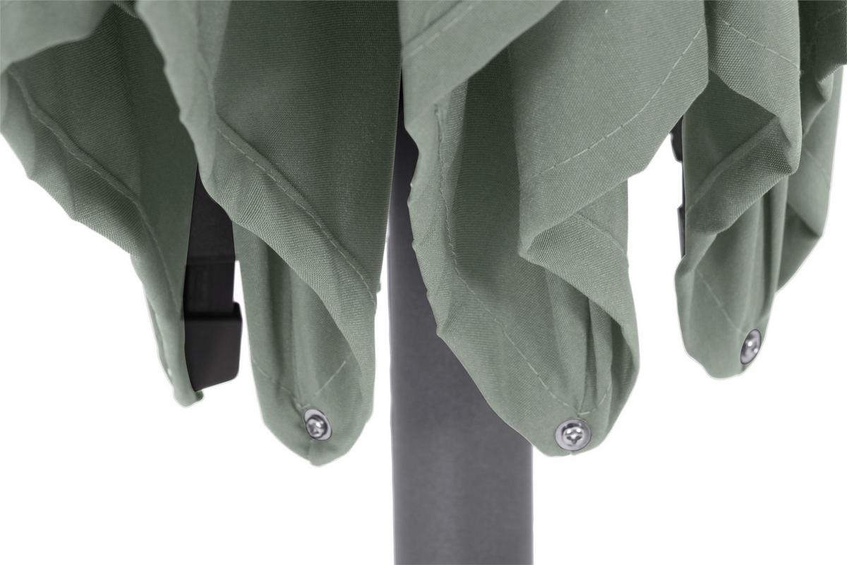 Sonnenschirm Anthrazit/ Olivgrün ca. 250x238x200 cm - Anthrazit/Olivgrün, KONVENTIONELL, Textil/Metall (250/200cm) - Siena Garden