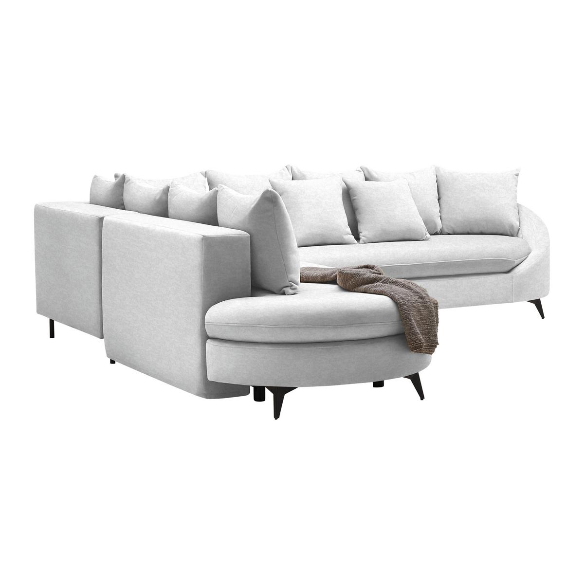 Ecksofa Axel Silberfarben - Silberfarben/Schwarz, MODERN, Textil/Metall (250/87/291cm) - Mömax