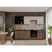 Blok Kuhinja Monza/arona - kašmir/boje oraha, Moderno, staklo/drvni materijal (260/210/60cm) - Modern Living