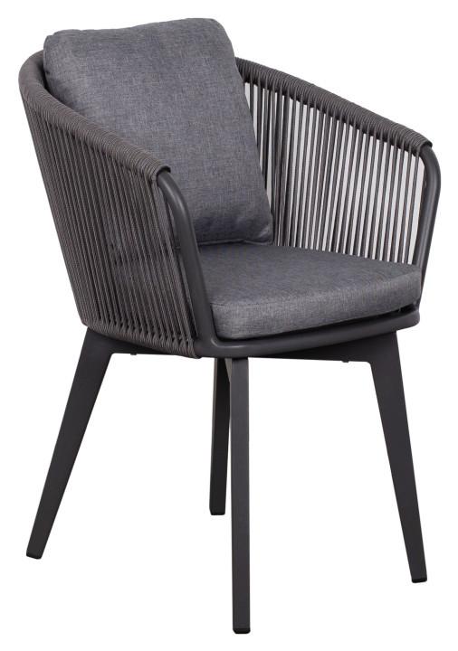 Gartensessel Brescia Grau - Grau, Basics, Kunststoff/Textil (58/78/63cm)