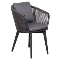 Gartensessel Brescia Grau - Grau, Basics, Kunststoff/Textil (58/78/63cm)