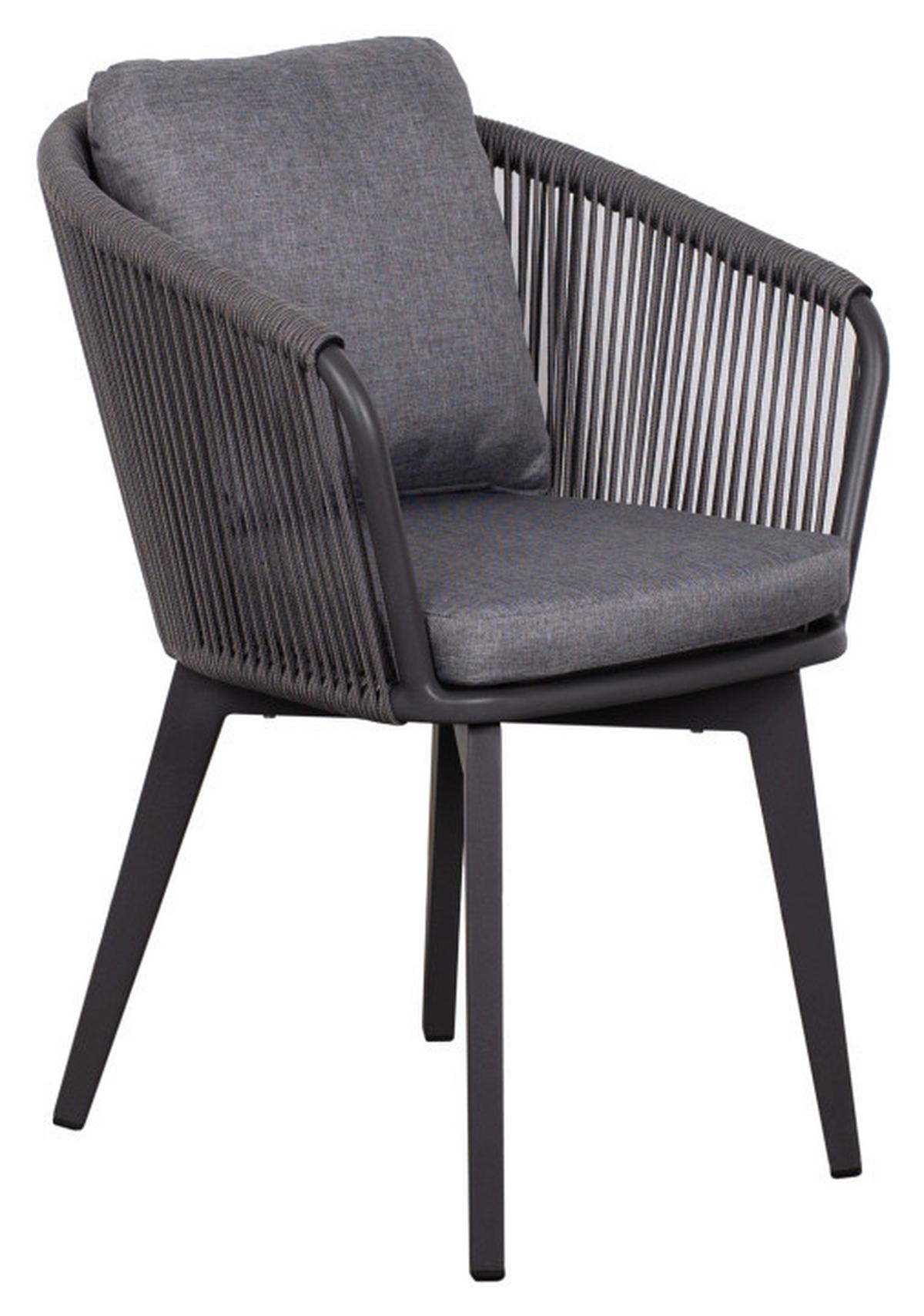 Gartensessel Brescia Grau - Grau, Basics, Kunststoff/Textil (58/78/63cm)