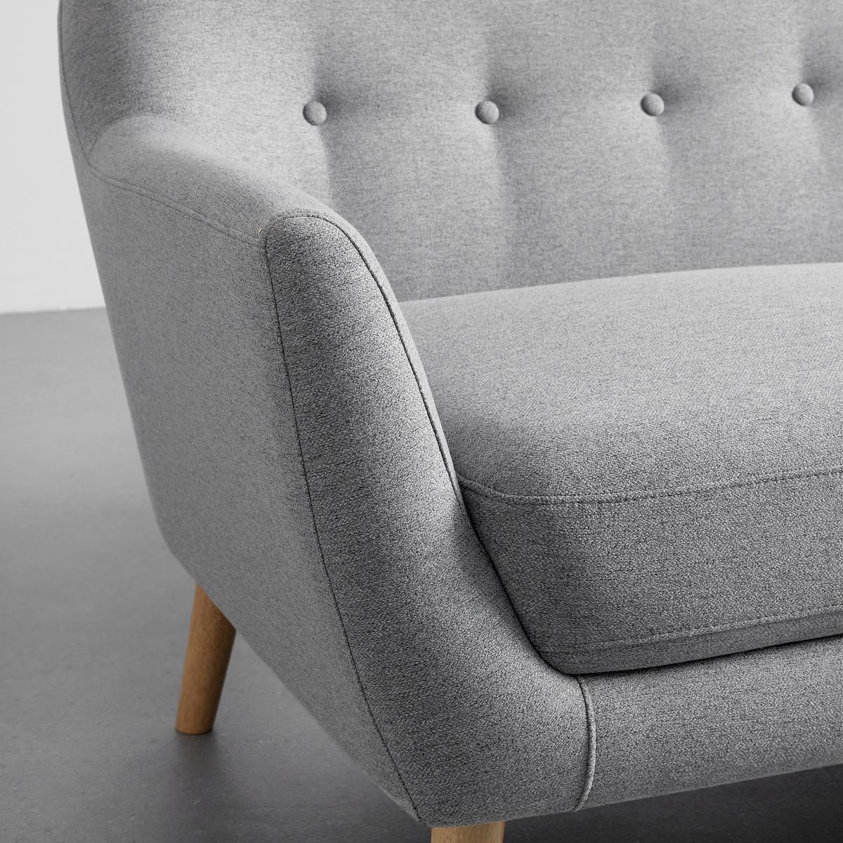 2-SITZER-SOFA ANELA - Hellgrau/Naturfarben, Modern, Holz/Textil (168/79/84cm) - Bessagi Home