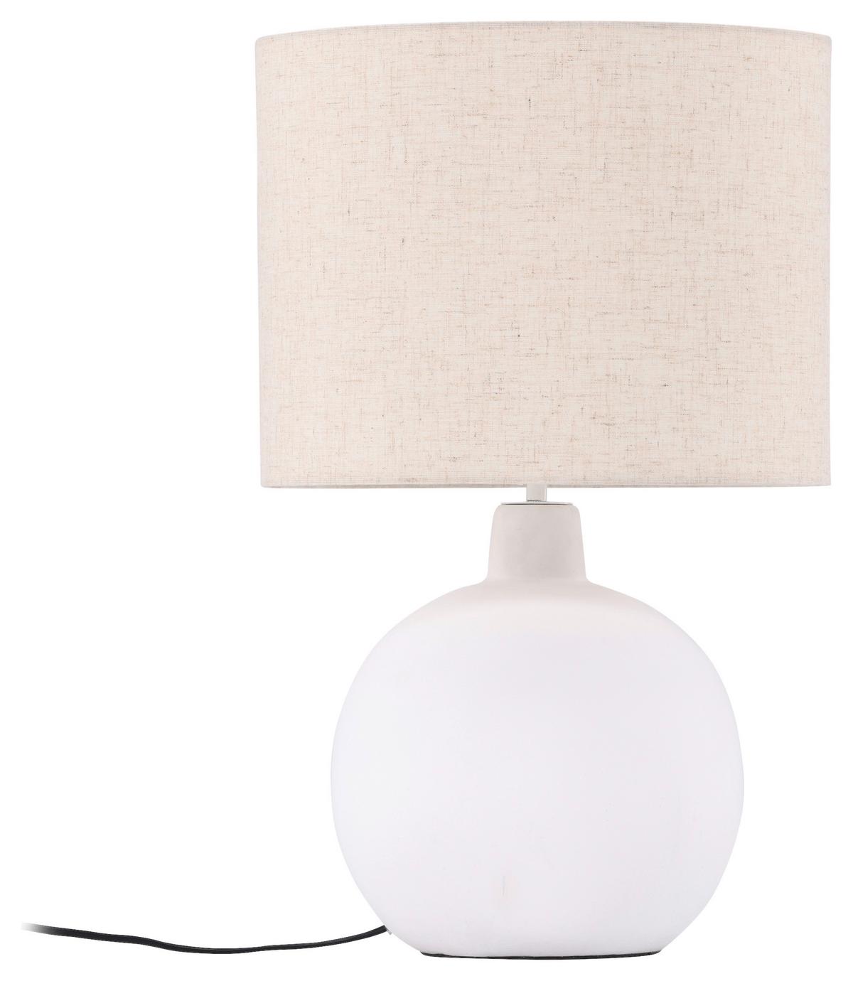 TISCHLEUCHTE TORCELLO - Beige/Weiß, Basics, Stein/Textil (32/51/32cm) - P & B