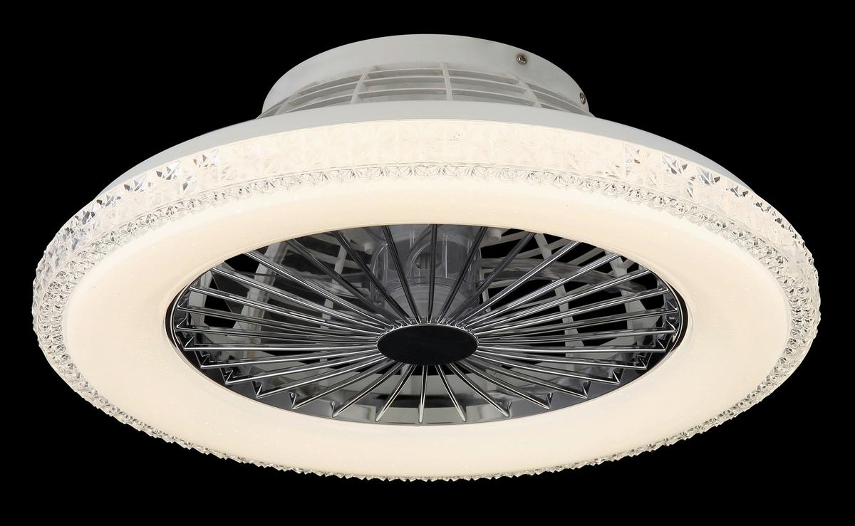 Stropni Ventilator 03654 - barve kroma/bela, Basics, kovina/umetna masa (50/17,5cm) - Globo