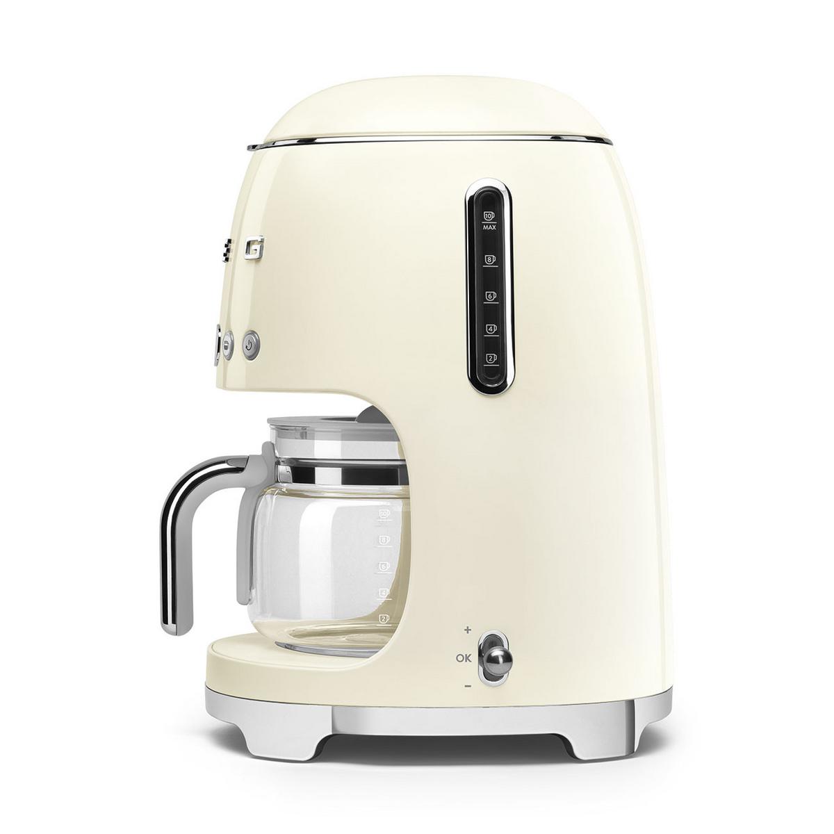 EKSPRES PRZELEWOWY DCF02CREU SMEG - kremowy, Basics, metal/szkło (24,5/36,1/25,6cm) - SMEG