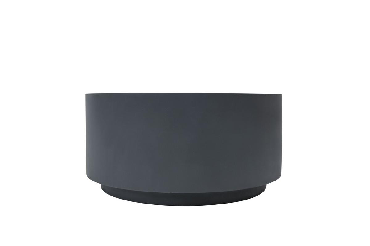 Loungetisch Rome Faserbeton Schwarz - Schwarz, KONVENTIONELL, Stein (86/86/41cm) - Gardenson