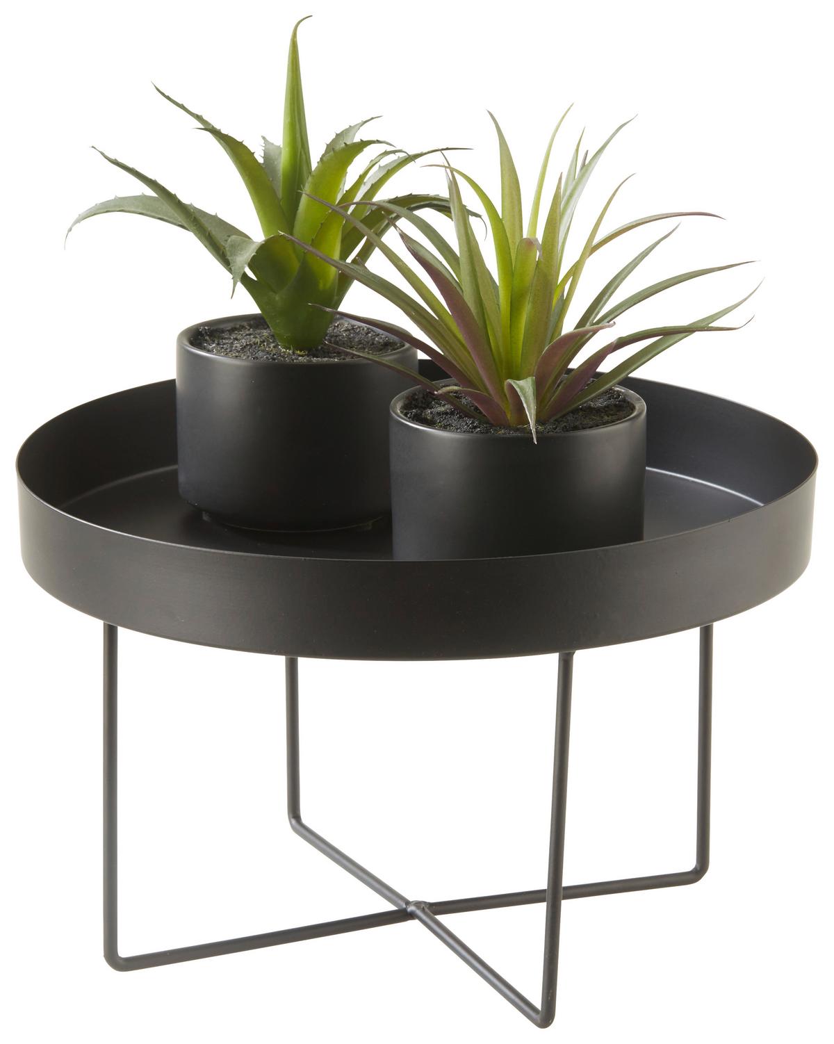 Dekotablett Noir in Schwarz - Schwarz, Metall (25/16cm) - Modern Living
