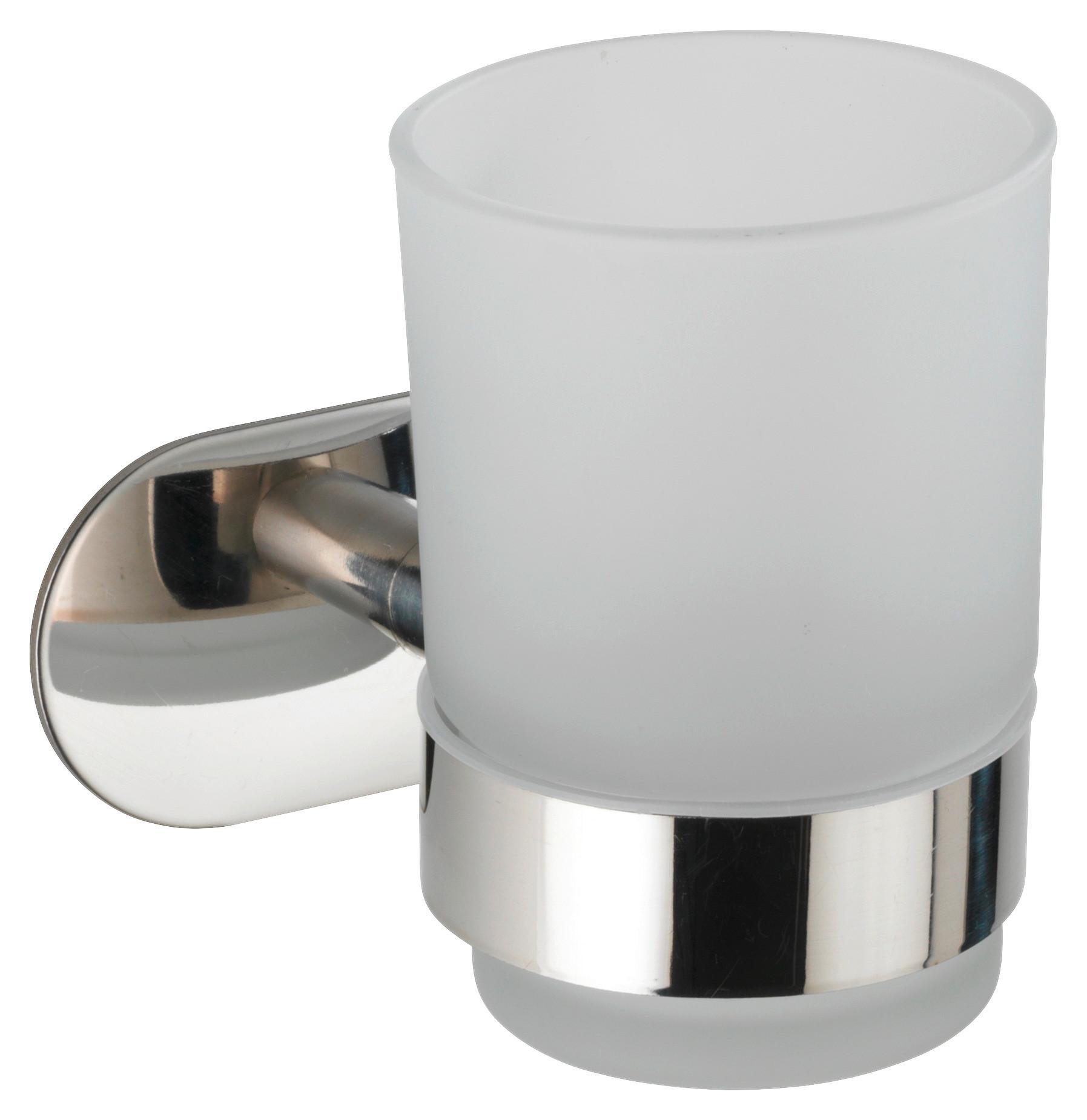 Zahnputzbecher in Weiß/Chromfarben - Chromfarben/Weiß, MODERN, Metall (10/9,5/10cm) - Modern Living