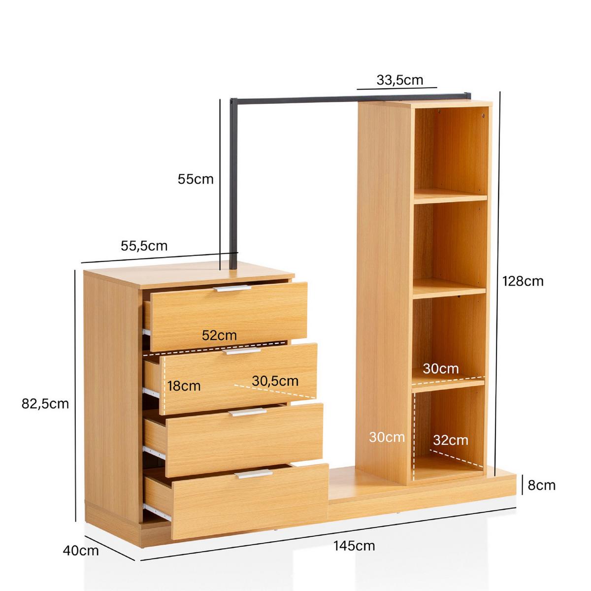 Predsoba Wl6.900 - barve hrasta, Design, leseni material (145/136/40cm) - Livetastic