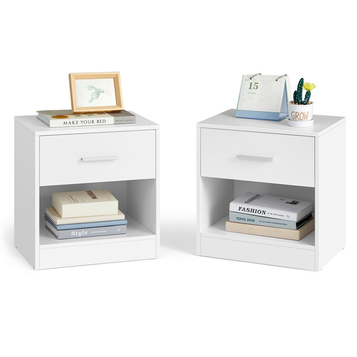 NACHTKÄSTCHENSET NIGHTSTAND - Weiß, MODERN, Holzwerkstoff (39/41/28cm) - MID.YOU