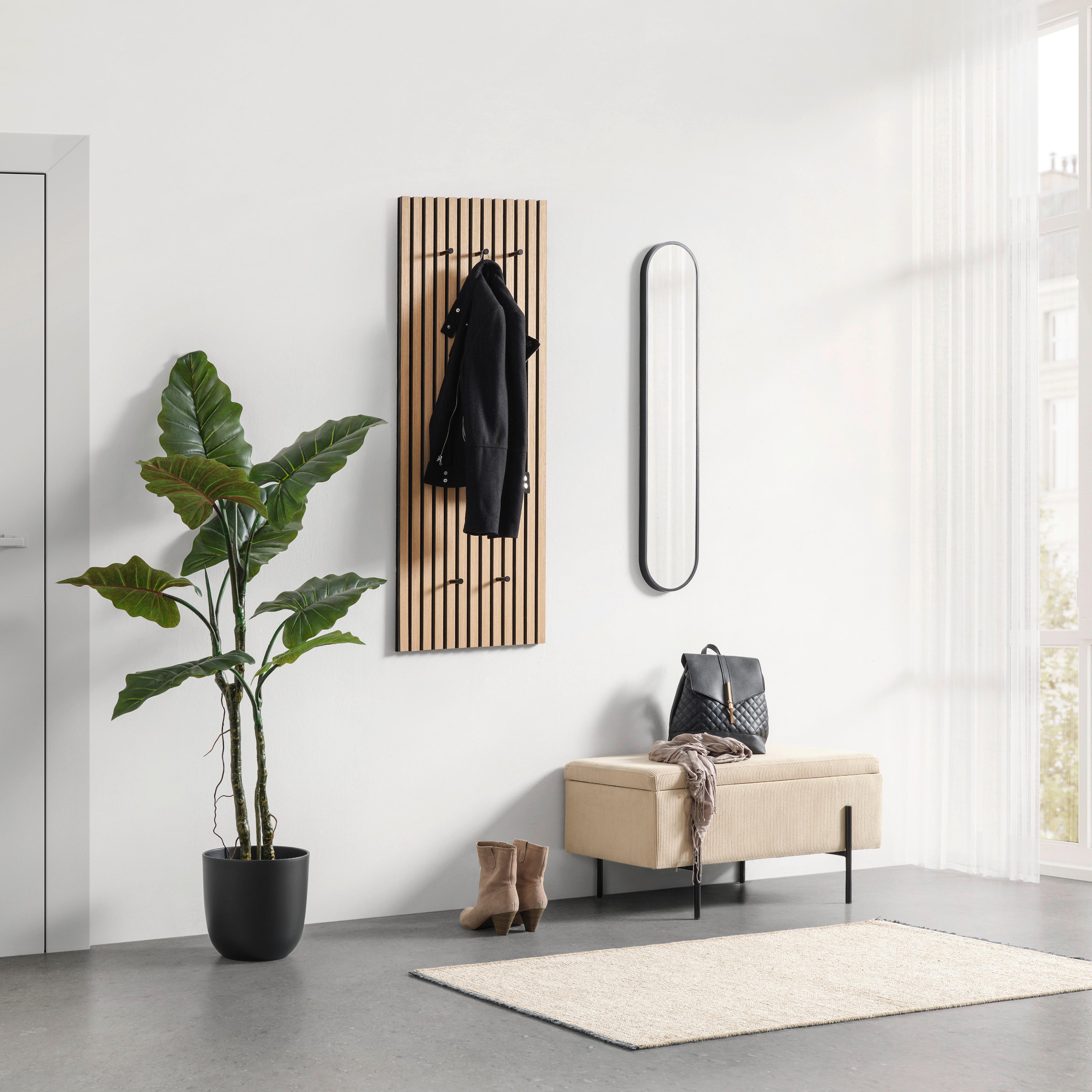 Garderobenpaneel Grace in Eiche Artisan - Eiche Artisan, MODERN, Holzwerkstoff/Textil (50/125/4cm) - Mömax