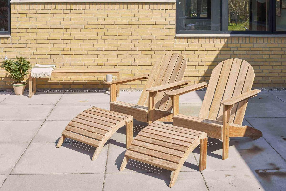 Gartenliege Adirondack - Teakfarben, Natur, Holz (105cm) - Gardenson