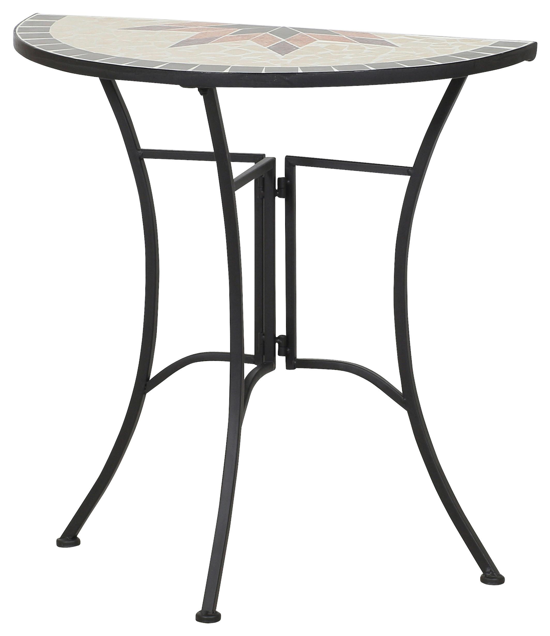 GARTENTISCH 875354 - Multicolor/Schwarz, MODERN, Keramik/Metall (70/35,5/71cm) - Siena Garden