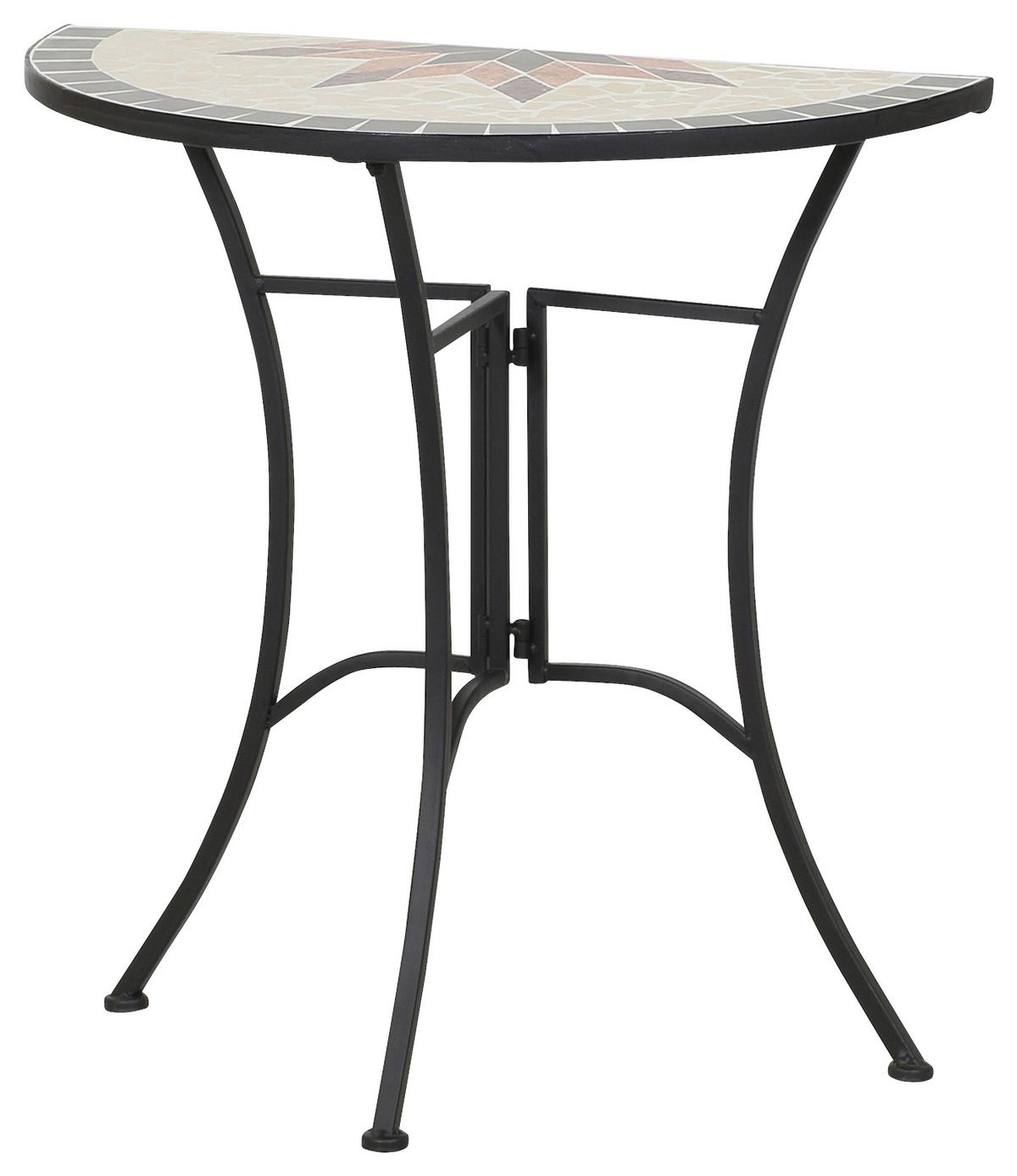 GARTENTISCH 875354 - Multicolor/Schwarz, MODERN, Keramik/Metall (70/35,5/71cm) - Siena Garden