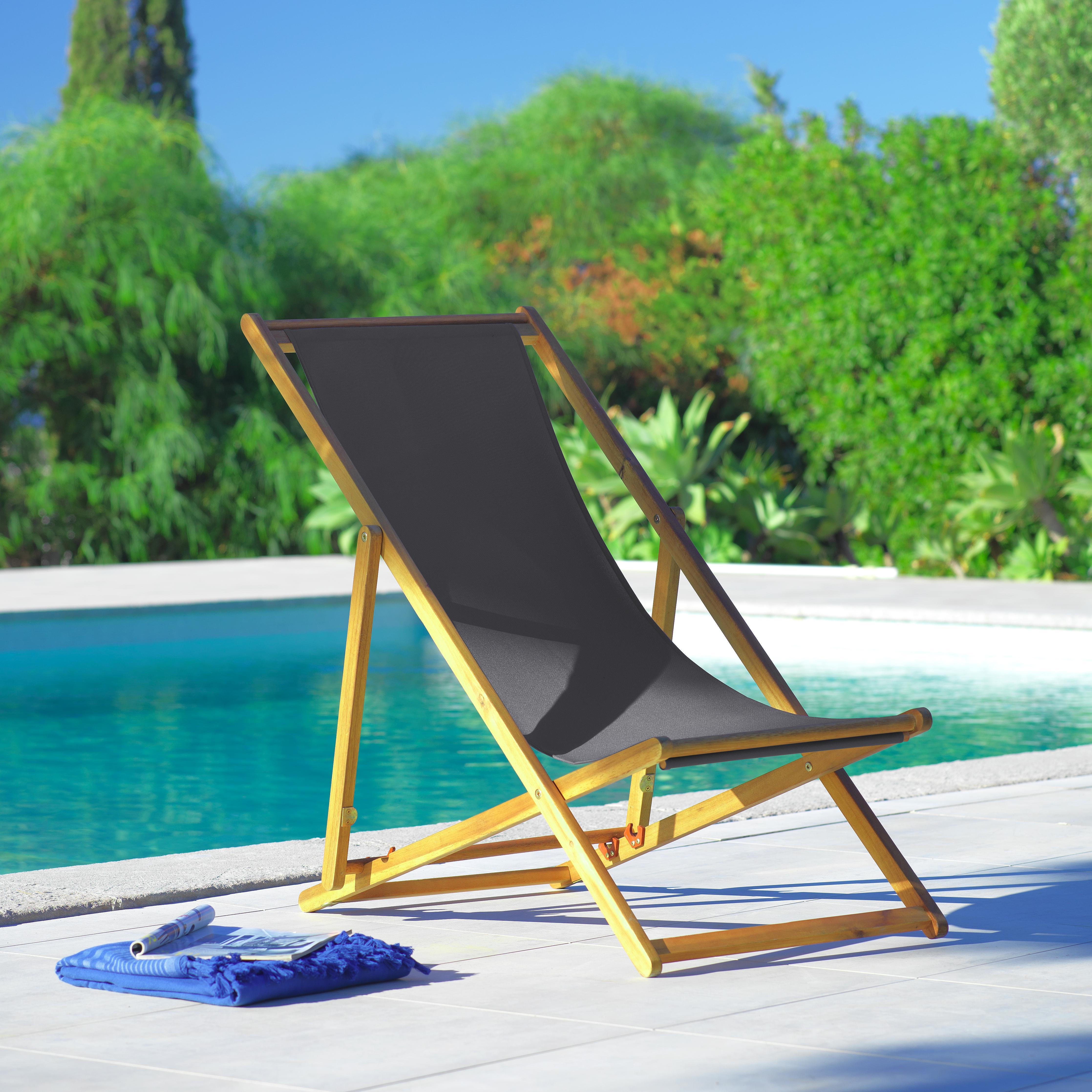 Gartenstuhl Molly in Dunkelgrau - Dunkelgrau, MODERN, Holz/Textil (60/95/98cm) - Bessagi Garden